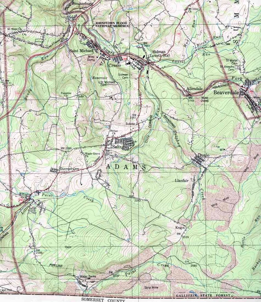 Adams Township map