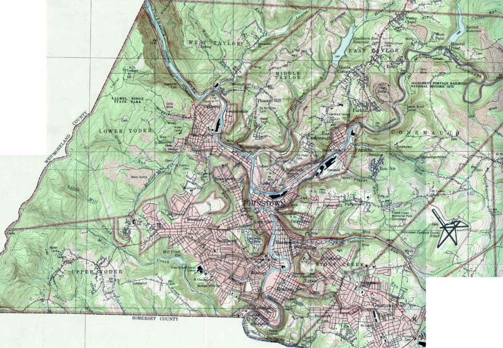 Johnstown Area map