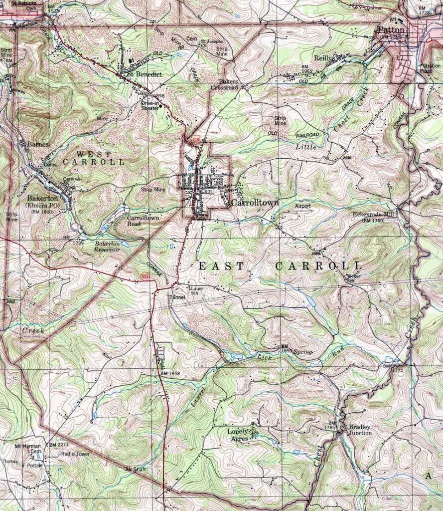 West Carroll Township map